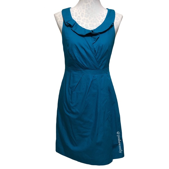 J. Crew Dresses & Skirts - J.Crew Teal Pleated Dress With Collar